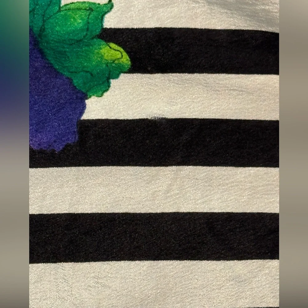 Adrienne Vittadini long silk scarf roses and stripes